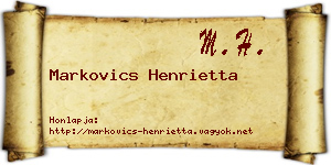 Markovics Henrietta névjegykártya